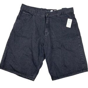 Rocawear Mens Shorts Size W44 Black Denim Raw Black/Red Original Fit
